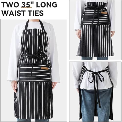 Adjustable Bib Cooking Apron with 2 Pockets for Men and Women