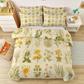 Duvet Cover Queen Size Plant Pattern Reversible Bedding Set, Super
