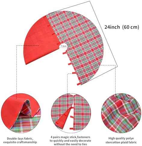 Buffalo Plaid Christmas Tree Skirt, 24 Inch