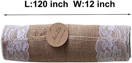 Awtlife 12 x 120 Inch Burlap Table Runner for Wedding Bridal Shower
