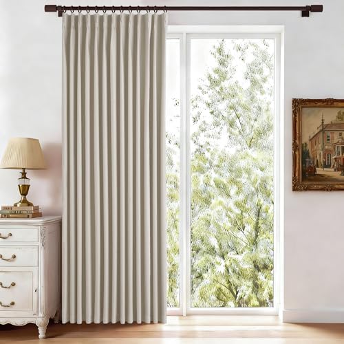 Natural Linen Pinch Pleated Full Blackout Curtains 84 Inches Long 1