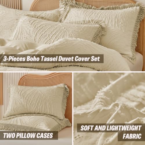 MURT Boho Duvet Cover Set Queen, Soft Vintage Boho Bedding Comforter