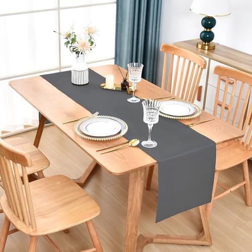 Wolkemer Farmhouse Grey Table Runner Dining Table Runners 48 Inches