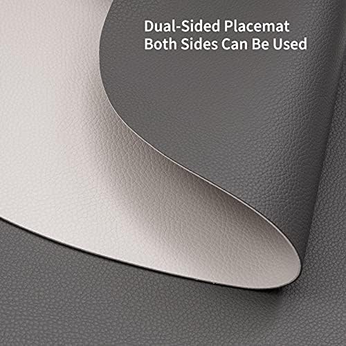 Myir JUN 15 Inches Round Placemats Set of 6 Faux Leather Place Mats