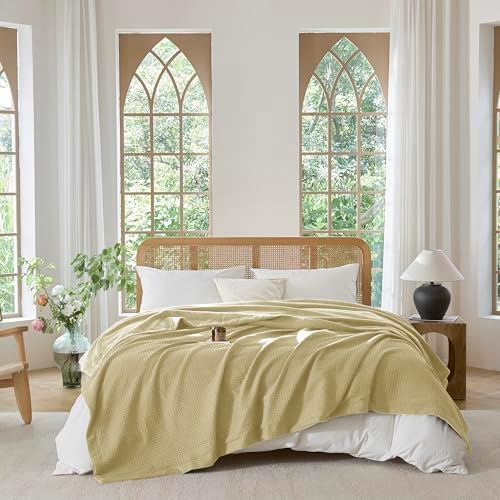 CHUFFED Cotton Waffle Blanket King Size - Plush Milk Velvet &
