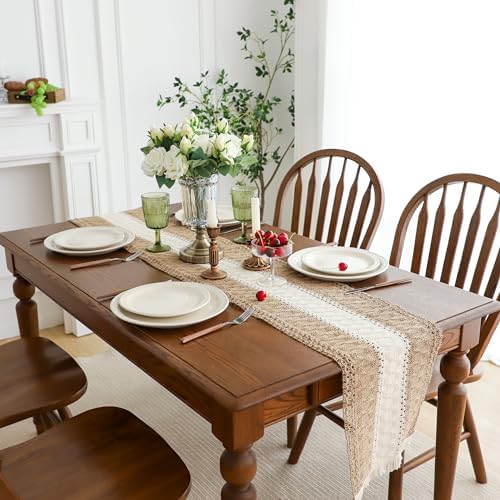 Simple&Opulence Boho Macrame Table Runner - 12 x 90 Inch, Splicing