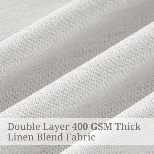 120 Inches Extra Long 50"W Beige White Blackout Curtains Pinch Pleated