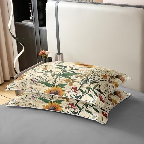 Erosebridal Boho Flower Floral 100% Cotton Duvet Cover Queen Size
