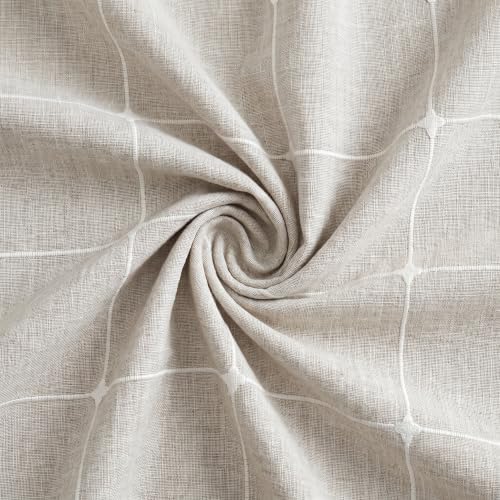 Horaldaily Farmhouse Plaid Tablecloth, Light Coffee, 70×70 Inch Round