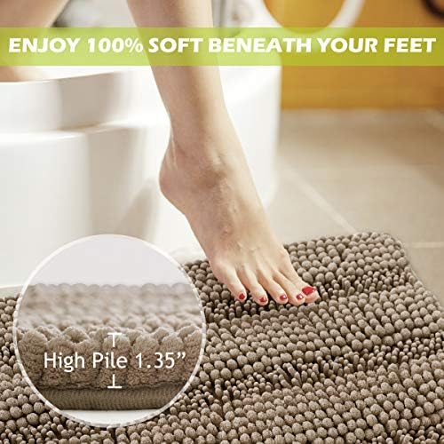 KGORGE Water Absorbent Bath Mat - Soft Bathroom Rugs Non-Slip Set