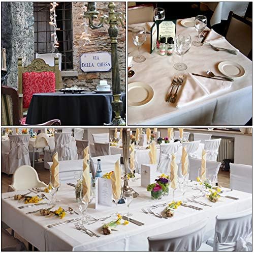 WedDecor Premium Quality Round Tablecloth Durable Fabric Table Cover
