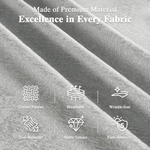 60"x 120" Silver Gray Jacquard Tablecloth for 8ft Tables