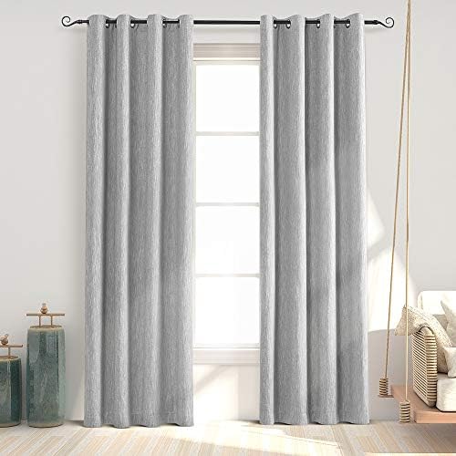 Melodieux Elegant Cotton Room Darkening Blackout Curtains for Living