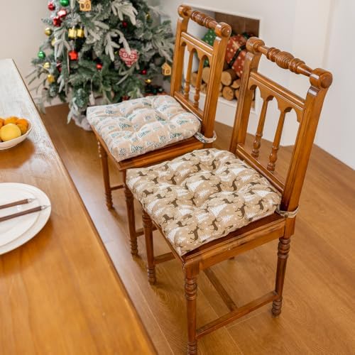 vctops Christmas U-Shaped Chair Cushions with Ties (Pattern I,16"x16")
