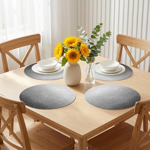 Abstract Fog Faux Leather Placemats Set of 6, 15in, Waterproof Heat
