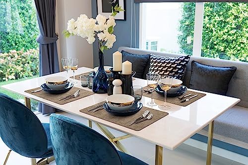 More Décor Faux Leather Placemats Set of 6 for Dining Table
