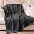 Chenille Knit Throw Blanket, Soft Cable Knit Blanket with Openwork