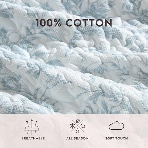 Laura Ashley - Soft & Lightweight Queen Quilt with Matching Shams
