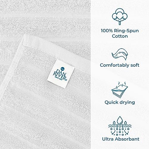 DAN RIVER Ribbed Extra Large Bath Sheets Pack of 2, 35 x 70 Inches