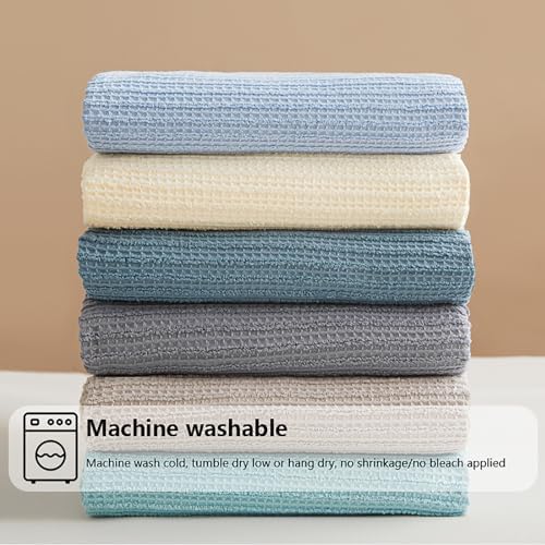Cotton Waffle Blanket Full/Queen Size,Soft Cooling Blanket, Breathable