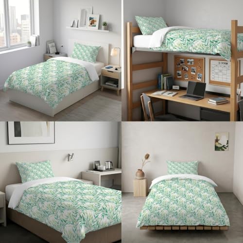 Spring Botanical Duvet Cover Queen Size,Quilt Cover 90"x90" with