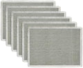 Hausattire Cotton Frayed Placemats Set of 6 Dining Table 13x19 Inch