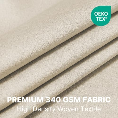H.VERSAILTEX Cream Beige 100% Blackout Curtains for Bedroom