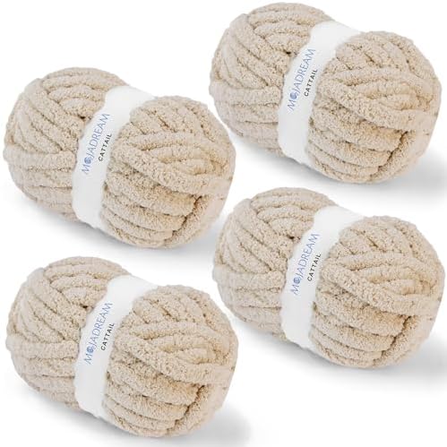 Chunky Chenille Yarn for Crocheting, Chunky Yarn for Hand Knitting