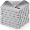 Homaxy 100% Cotton Waffle Weave Dish Cloths, 8 Pack, Light Grey