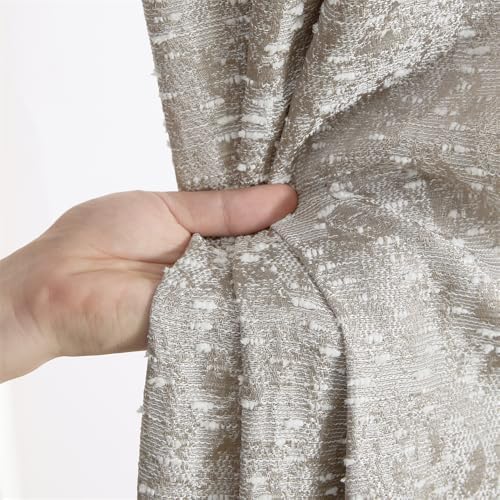 HLC.ME Avalon Jacquard Slub Texture - Privacy Curtains with Grommet