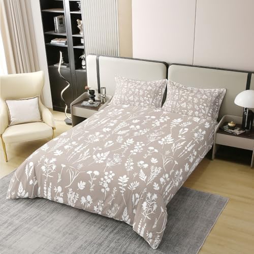 Erosebridal Beige Gray 100% Cotton Comforter Cover Queen Fresh