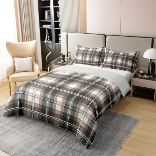 Castle Fairy Modern Plaid 100% Cotton Duvet Cover Set Twin