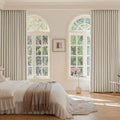 Natural Linen Full Blackout Pinch Pleated Curtains 2 Panels 40"Wx120"L