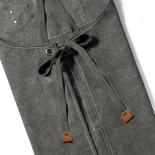 AFUN Aprons for Men Women with Large Pockets, 16-Ounce Cotton Canvas