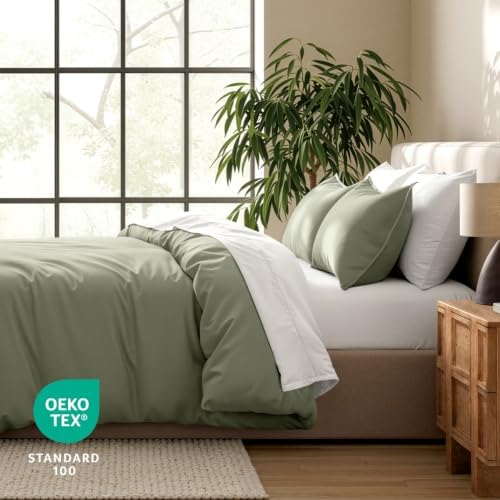 Bare Home Duvet Cover Set 1800 Ultra-Soft (King, Sage)