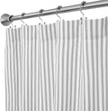 Alloy Gray and White Ticking Stripe Shower Curtain Woven Cotton