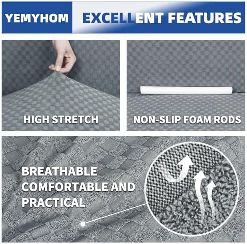 YEMYHOM Couch Cover Latest Jacquard Design High Stretch Sofa Covers