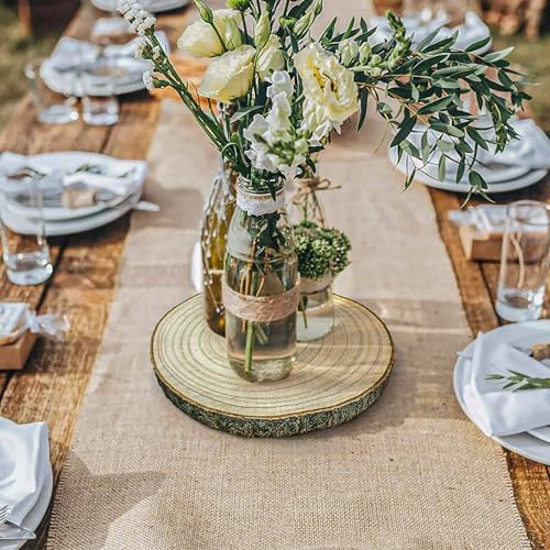 13 Pack Burlap Table Runners 12 x 108 Inches Farmhouse Jute Runner