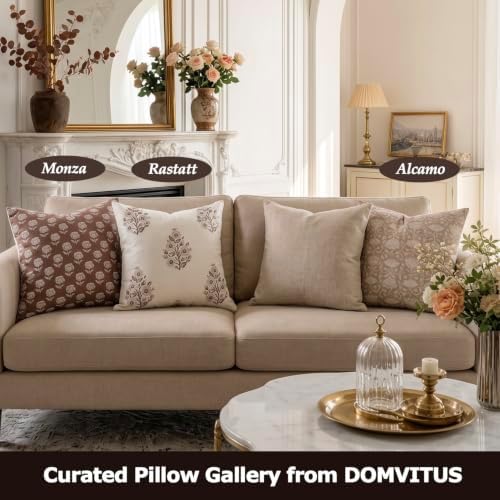 DOMVITUS Floral Pillow Covers 20x20 Decorative Throw Pillow Covers