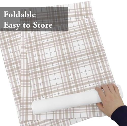 Buffalo Plaid Placemats Set of 4, Cotton Linen Fabric Place Mats, Sand