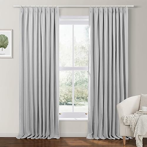 ChadMade Grey 72 x 108 Inches Blackout Pinch Pleat Curtain 1 Panel