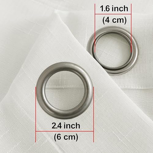 Sheer Curtains Faux Linen Semi Voile Light Filtering Drapes Pair for