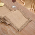 LIGICKY Natural Burlap Table Runners 108 Inches Long Farmhouse Rustic
