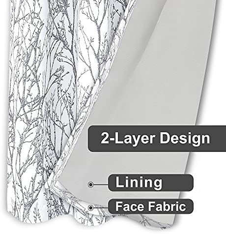 DriftAway Tree Branch Blackout Curtains Double Layer 63 Inches Long