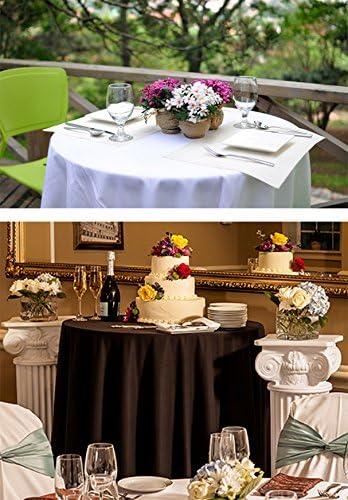 GEFEII Kitchen Tablecloth 90 inch Round Tablecloths Solid Polyester