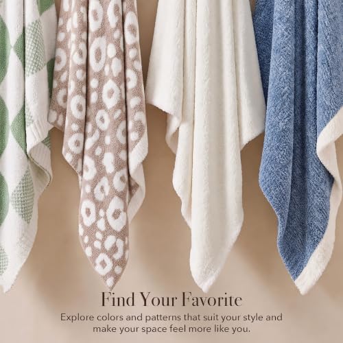 Monbix Soft Throw Blanket for Couch-Cozy Reversible Knitted Blankets