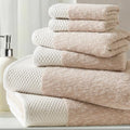 Madison Park Hayden 6 Piece Bath & Hand Towel Set, 550 GSM, Beige Tan