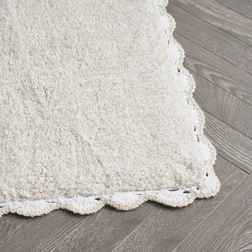 Laura Ashley Heathered Crochet Border 100% Cotton 17"x24"