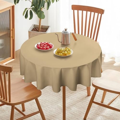 Beige Plain Solid Color Tablecloth Washable Dinng Table Covers