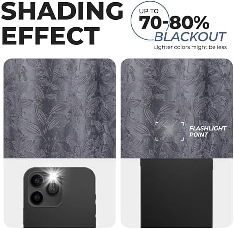 SUPERIOR Semi Blackout Curtains - Modern Leaves - 52" x 120" - Grommet